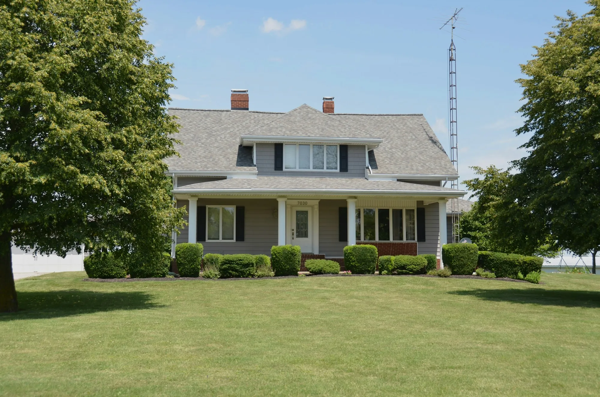 A repaired section of asphalt shingles